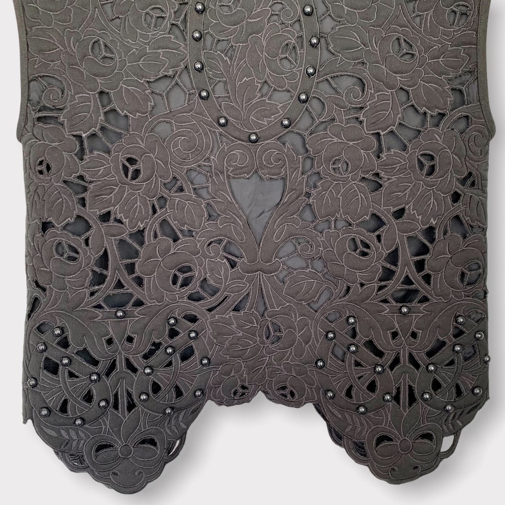 Manoush Jardin De Roses Beaded Top Black Size 6 - Picture 4 of 12